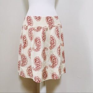 Loft | NWT Paisley Linen Pleated Skirt 6